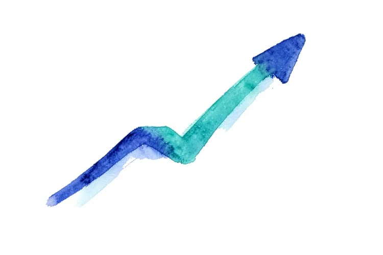 Gráfico simples mostrando uma linha ascendente, representando a melhora em um relacionamento após terapia.